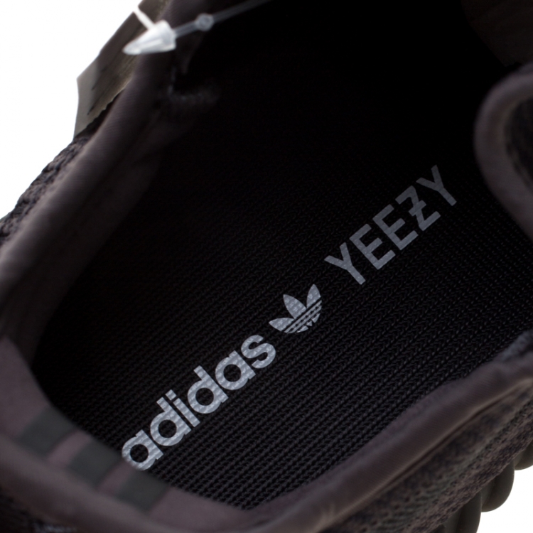 Pre Owned Yeezy x Adidas Black Cotton Knit Boost 350 V2 Sneakers Size 44.5