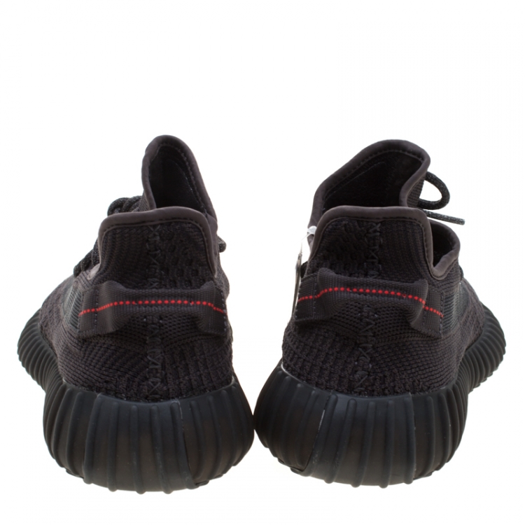 Pre Owned Yeezy x Adidas Black Cotton Knit Boost 350 V2 Sneakers Size 44.5