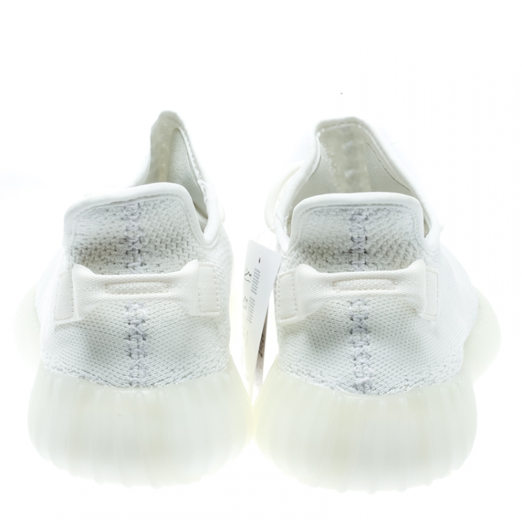 Pre Owned Yeezy x Adidas Cream White Cotton Knit Boost 350 V2 Sneakers Size 42.5