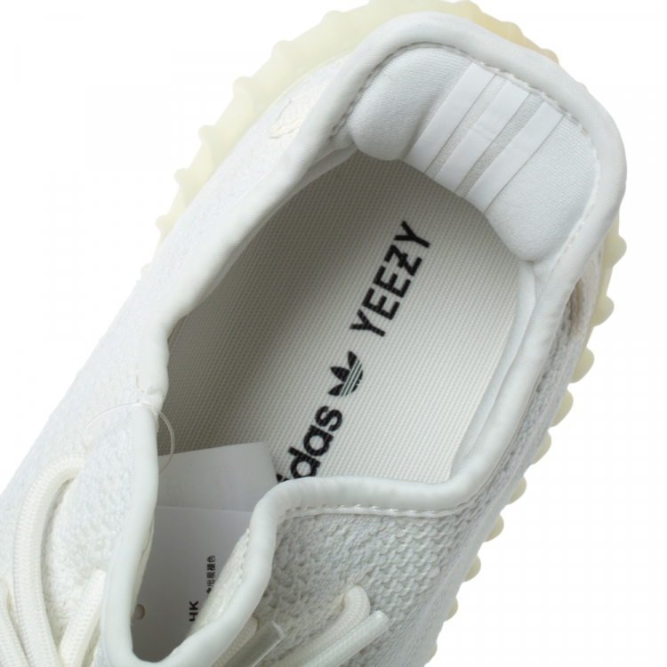 Pre Owned Yeezy x Adidas White Cotton Knit Boost 350 V2 Sneakers Size 48