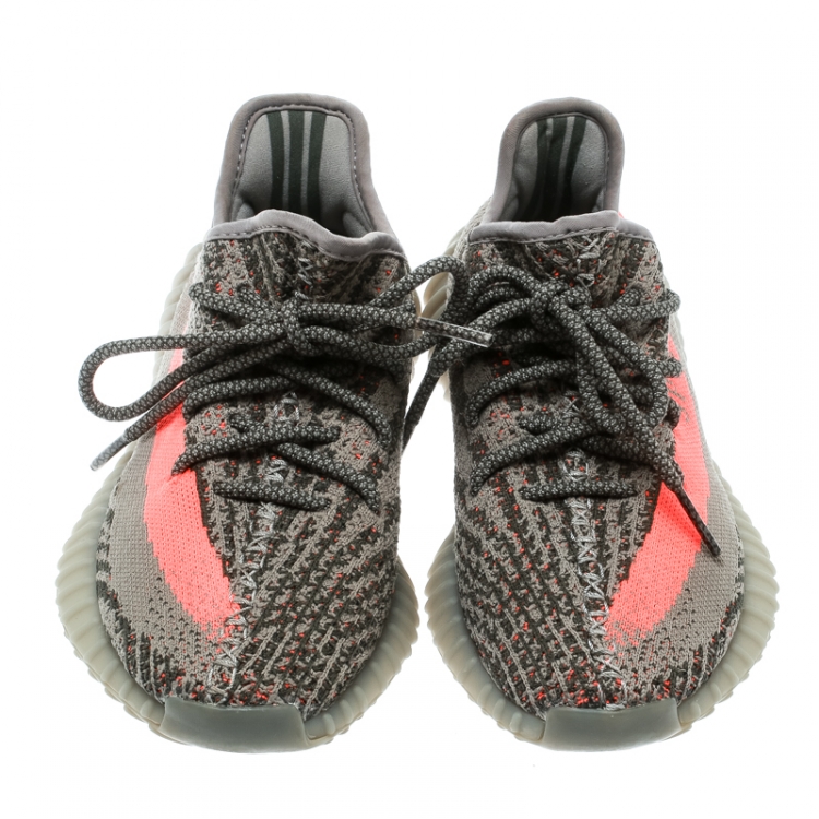 Pre Owned Yeezy x Adidas Two Tone Cotton Knit Boost 350 v2 Zebra Sneakers Size 37.5