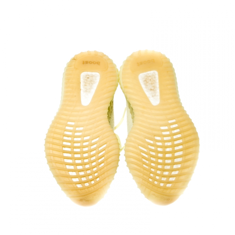 white yeezy yellow sole