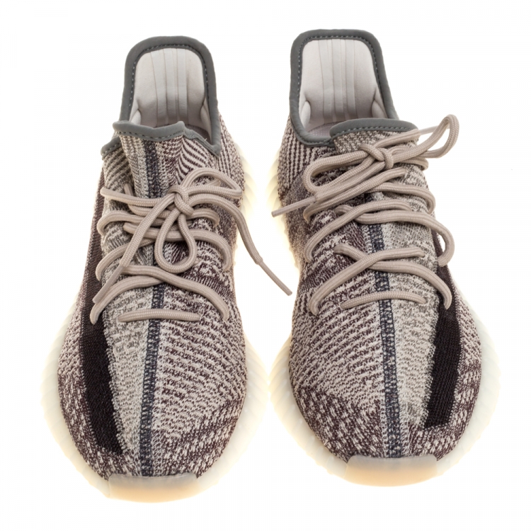 Pre Owned Yeezy x Adidas Black/Grey Cotton Knit Boost 350 V2 Zyon Sneakers Size 44