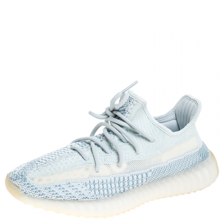 Yeezy Light Blue Cotton Knit Boost 350 V2 Sneakers Size 40.5 Yeezy x Adidas | TLC