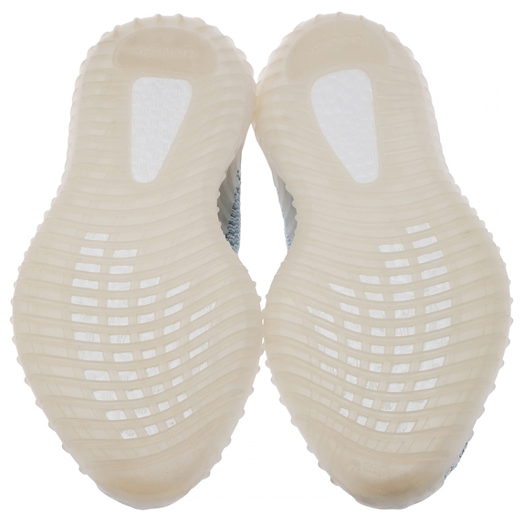 Pre Owned Yeezy x Adidas Cream White Cotton Knit Boost 350 V2 Sneakers Size 42