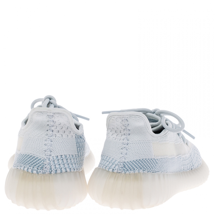 Pre Owned Yeezy x Adidas Cream White Cotton Knit Boost 350 V2 Sneakers Size 42