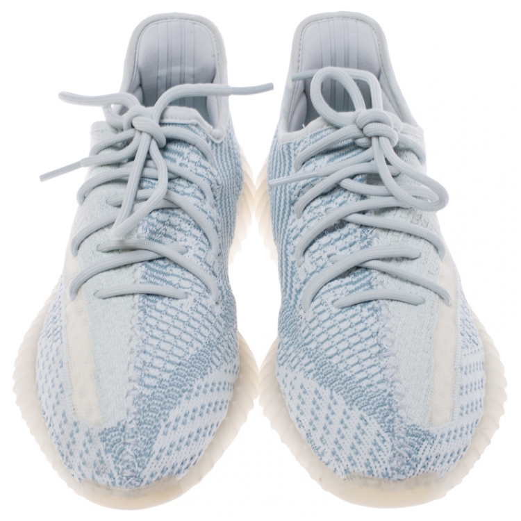 Pre Owned Yeezy x Adidas Cream White Cotton Knit Boost 350 V2 Sneakers Size 42
