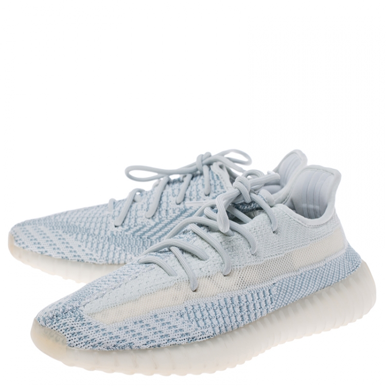 Pre Owned Yeezy x Adidas Cream White Cotton Knit Boost 350 V2 Sneakers Size 42
