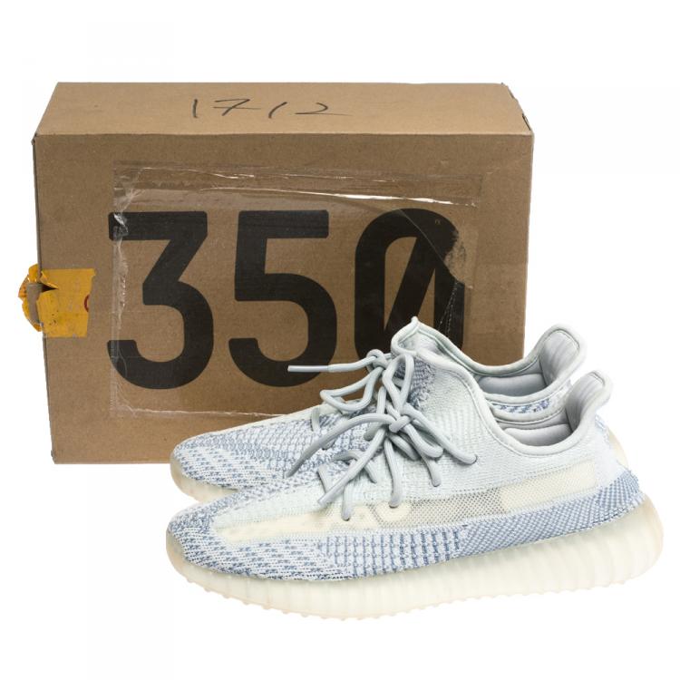 Pre Owned Yeezy x Adidas Cream White Cotton Knit Boost 350 V2 Sneakers Size 42