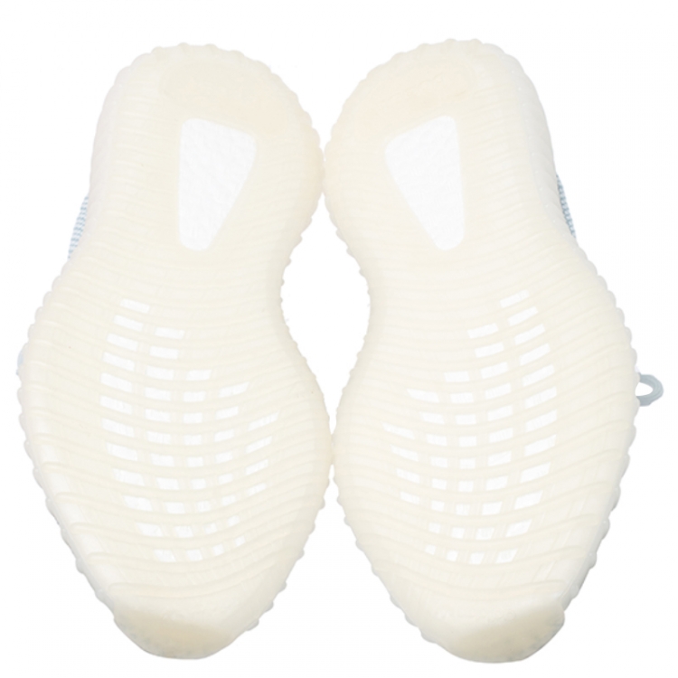 مملوكة مسبقًا Yeezy x Adidas Blue/White Cotton Knit Boost 350 V2 Sneakers Size 41.5