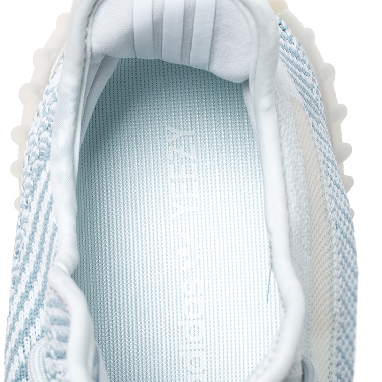 مملوكة مسبقًا Yeezy x Adidas Blue/White Cotton Knit Boost 350 V2 Sneakers Size 41.5