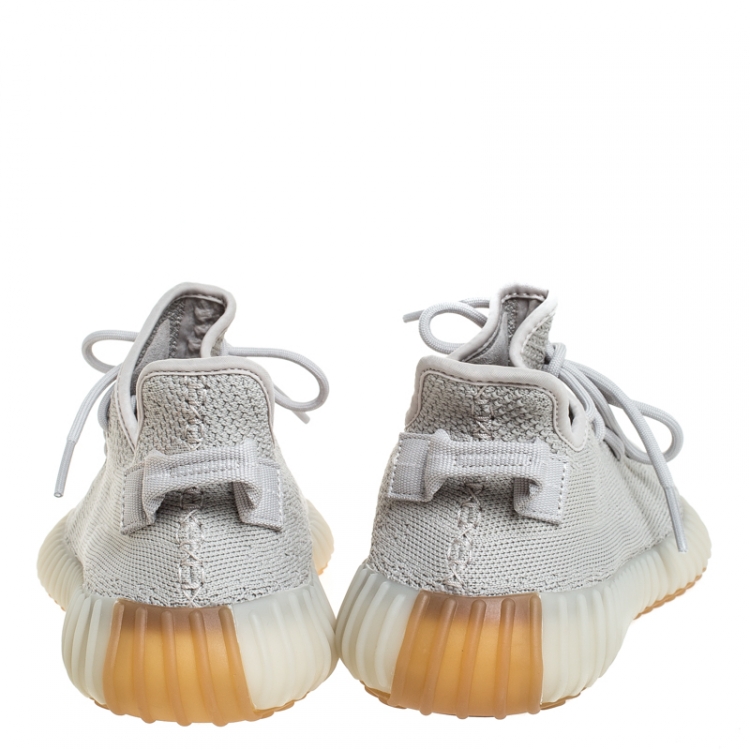 Pre Owned Yeezy x Adidas Grey Cotton Knit Boost 350 V1 Sneakers Size 41.5