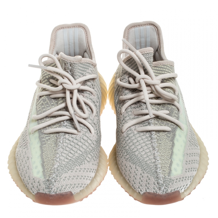مملوكة مسبقًا Yeezy x Adidas Multicolor Cotton Knit And Mesh Boost 350 V2 Sneakers Size 41.5