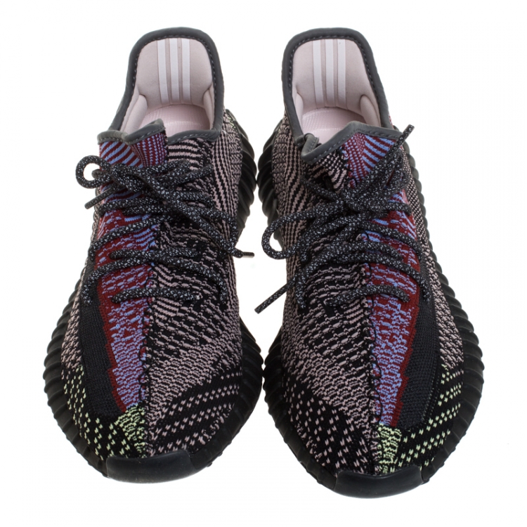 Pre Owned Yeezy x Adidas Multicolor Cotton Knit Boost 350 V2 Sneakers Size 46