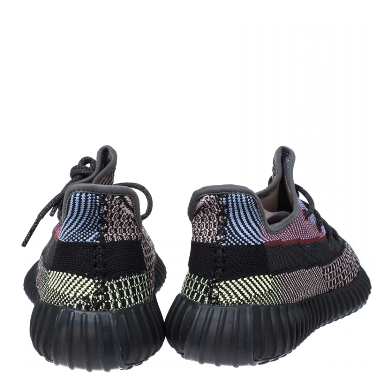 Pre Owned Yeezy x Adidas Multicolor Knit Fabric Boost 350 V2 Sneakers Size 45.5