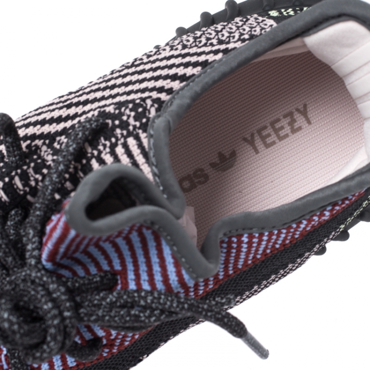 Pre Owned Yeezy x Adidas Multicolor Knit Fabric Boost 350 V2 Sneakers Size 45.5