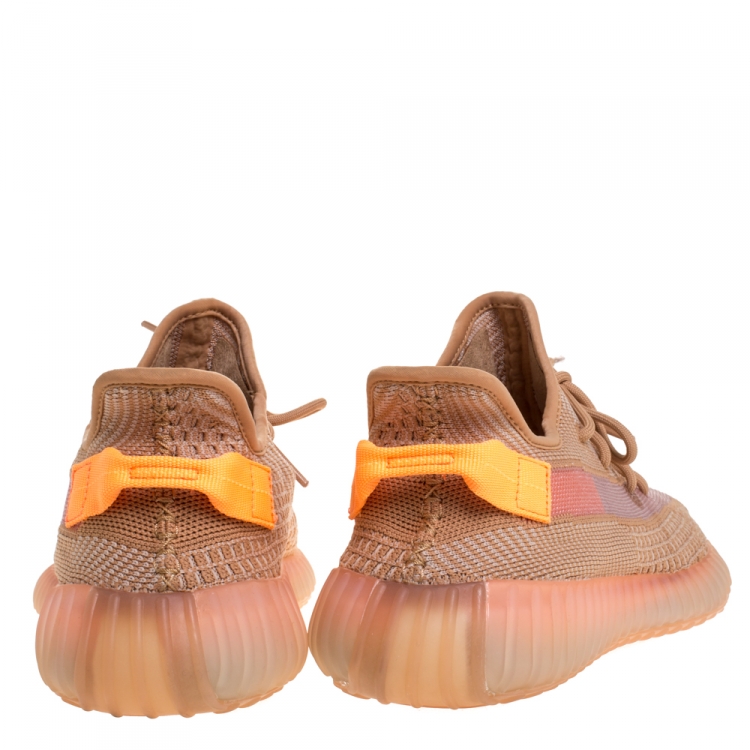 Pre Owned Yeezy x Adidas Clay Cotton Knit And Mesh Boost 350 V2 Sneakers Size 44