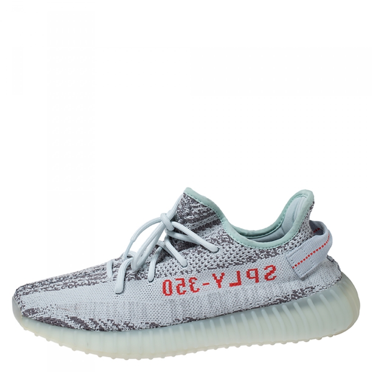 Adept Sult Delegation Yeezy x Adidas Mint Green/Grey Cotton Knit Boost 350 V2 Zebra Sneakers Size  FR 44 Yeezy x Adidas | TLC