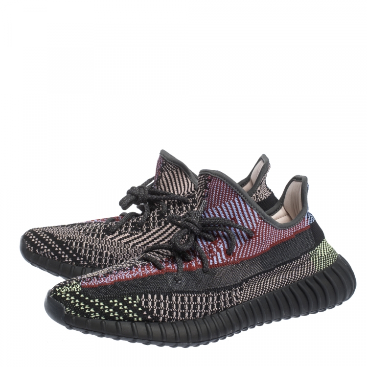 Pre Owned Yeezy x Adidas Multicolor Cotton Knit Boost 350 V2 Sneakers Size 46