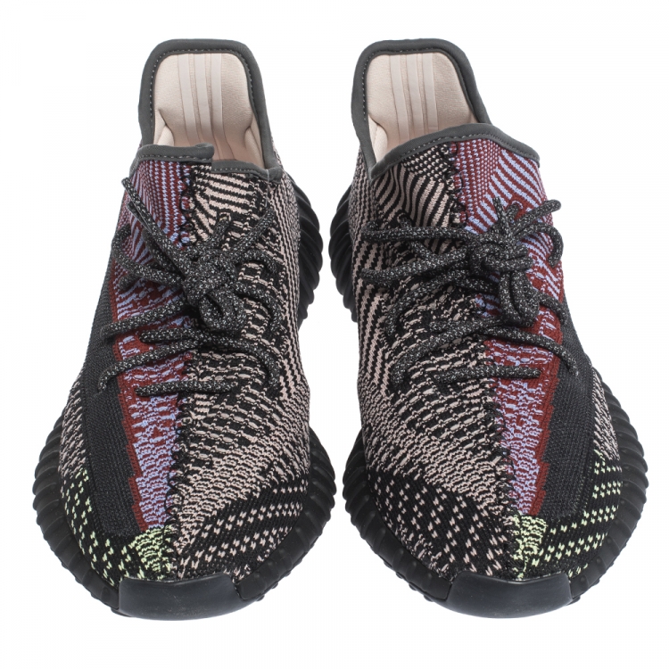 Pre Owned Yeezy x Adidas Multicolor Cotton Knit Boost 350 V2 Sneakers Size 46
