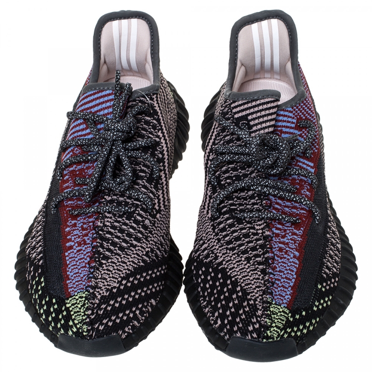 Pre Owned Yeezy x Adidas Multicolor Cotton Knit Boost 350 V2 Yecheil Sneakers Size 42.5