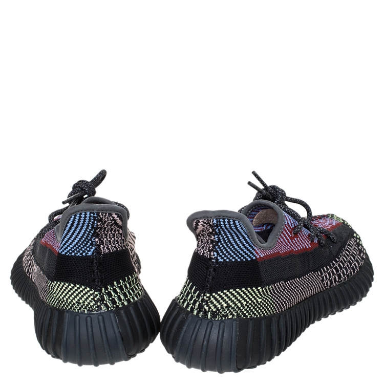 Pre Owned Yeezy x Adidas Multicolor Cotton Knit Boost 350 V2 Yecheil Sneakers Size 42.5