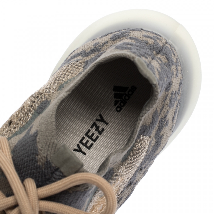 Pre Owned Yeezy x Adidas Mist Cotton Knit Boost 380 Zebra Sneakers Size 40
