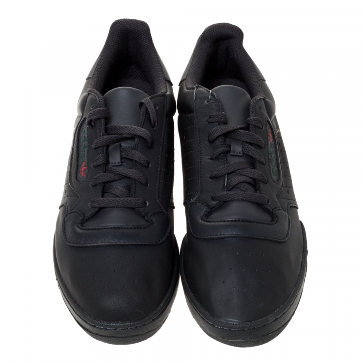 Pre Owned Yeezy x Adidas Black Leather Powerphase Calabasas Sneaker Size 46.5