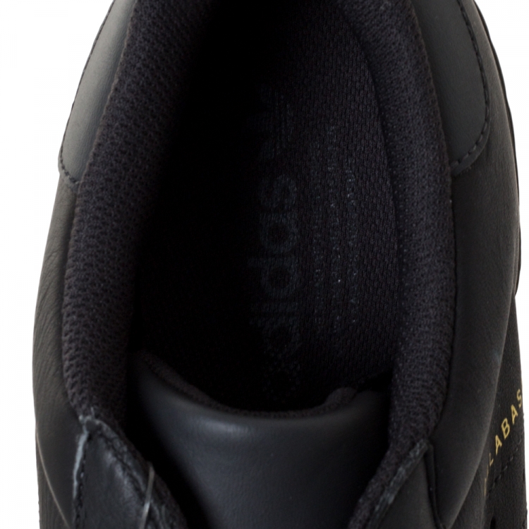 Pre Owned Yeezy x Adidas Black Leather Powerphase Calabasas Sneaker Size 46.5