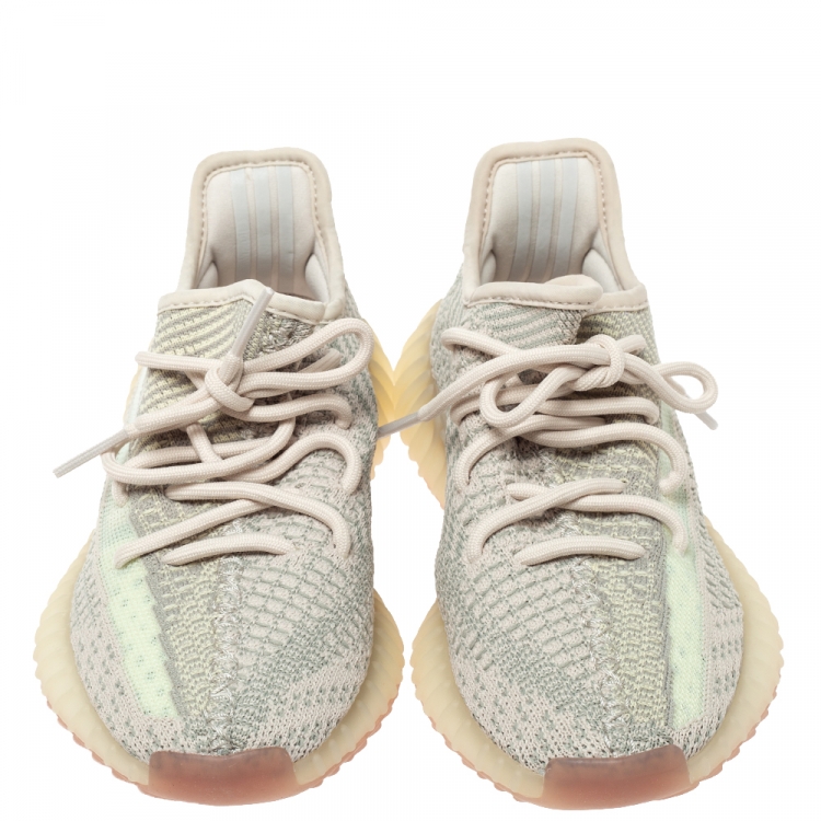 Pre Owned Yeezy x Adidas Multicolor Cotton Knit Boost 350 V2 Citrin Sneakers Size 36