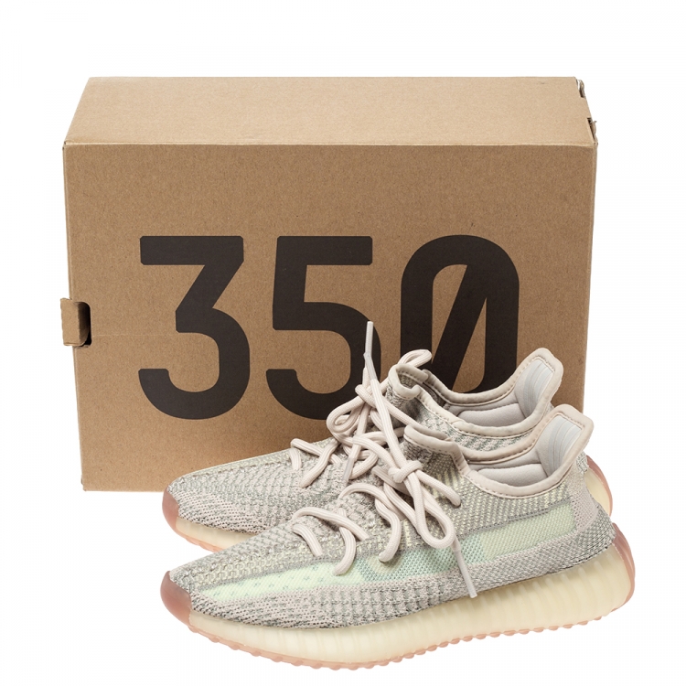 Pre Owned Yeezy x Adidas Multicolor Cotton Knit Boost 350 V2 Citrin Sneakers Size 36
