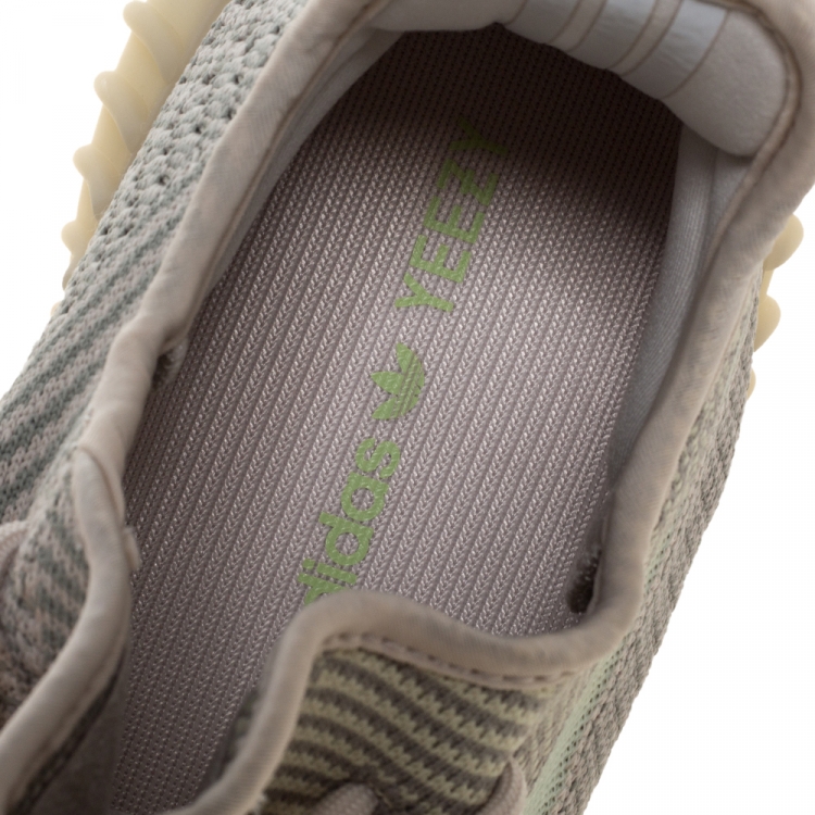 Pre Owned Yeezy x Adidas Pale Green Cotton Knit Boost 350 V2 Citrin Non Reflective Sneakers Size 44