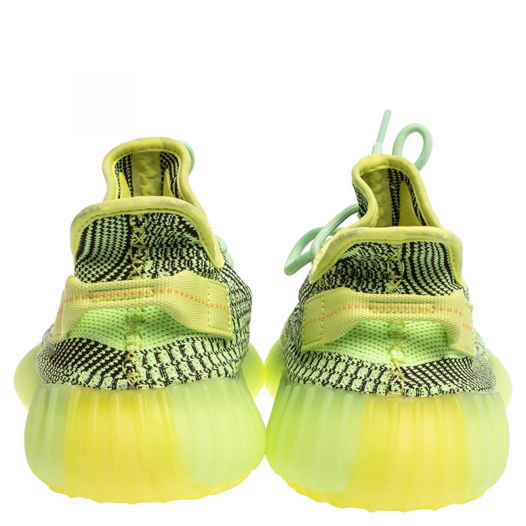 Pre Owned Adidas Yeezy Green Cotton Knit 350 Yeezyreel Low Top Size 46