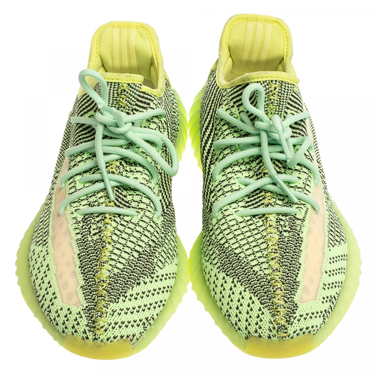 Pre Owned Adidas Yeezy Green Cotton Knit 350 Yeezyreel Low Top Size 46