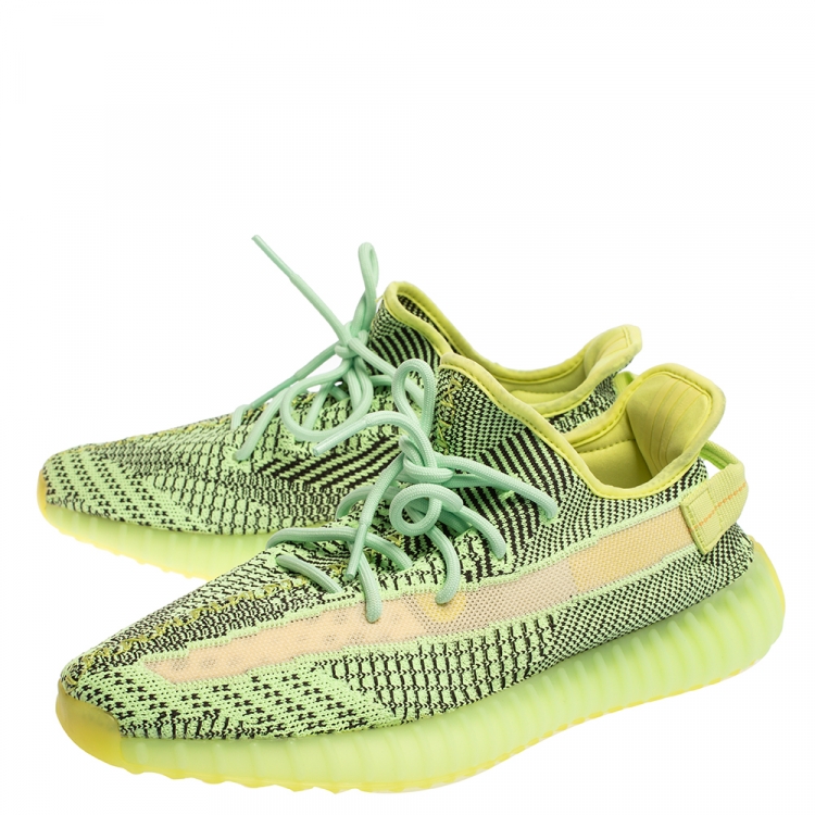 Pre Owned Adidas Yeezy Green Cotton Knit 350 Yeezyreel Low Top Size 46