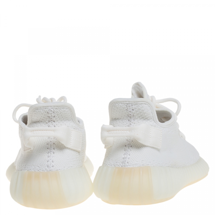 Pre Owned Yeezy x Adidas Boost 350 V2 Cream/Triple White Sneakers Size 42.5
