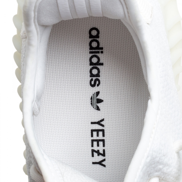 Pre Owned Yeezy x Adidas Boost 350 V2 Cream/Triple White Sneakers Size 42.5