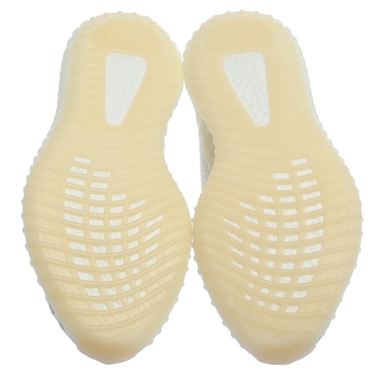 Pre Owned Adidas Yeezy White Cotton Knit Fabric Boost 350 V2 Triple Sneakers Size (US 11/UK 10.5/EU 44)