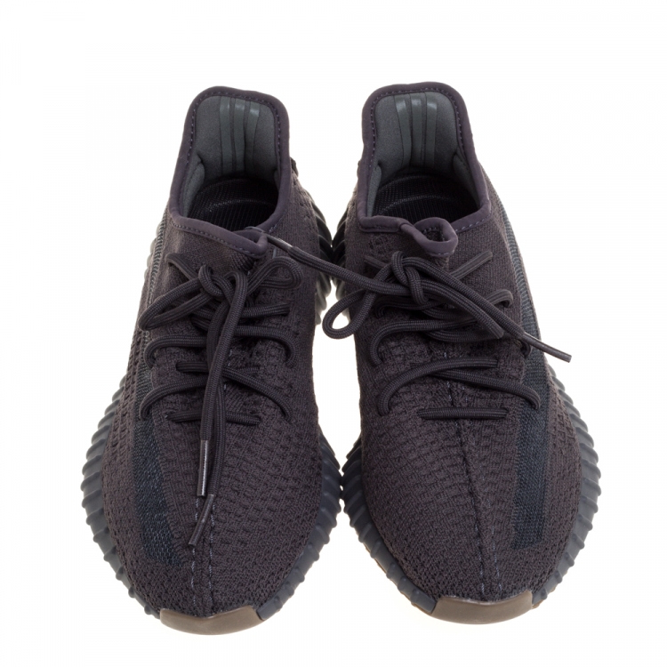 Pre Owned Yeezy x Adidas Dark Grey Cotton Knit Boost 350 V2 Cinder Sneakers Size 41 1/3