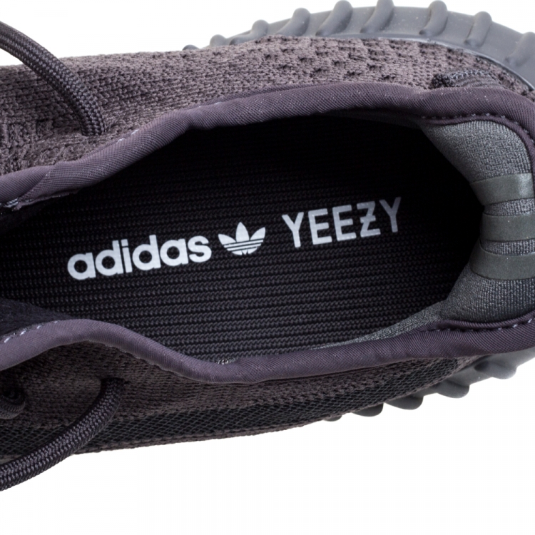 Pre Owned Yeezy x Adidas Dark Grey Cotton Knit Boost 350 V2 Cinder Sneakers Size 41 1/3