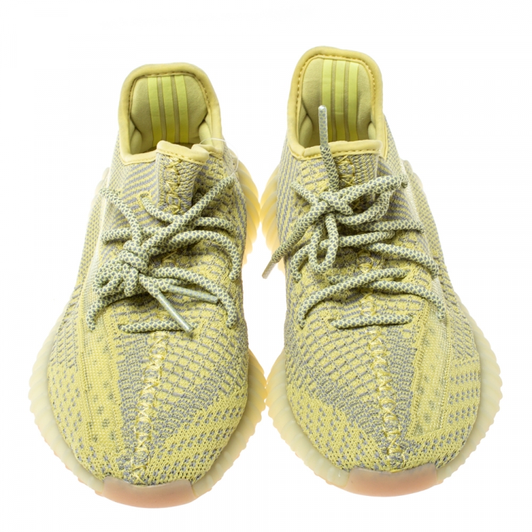 Pre Owned Yeezy x Adidas Yellow Cotton Knit Boost 350 V2 Marsh Sneakers Size 40
