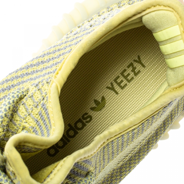 Pre Owned Yeezy x Adidas Yellow Cotton Knit Boost 350 V2 Marsh Sneakers Size 40
