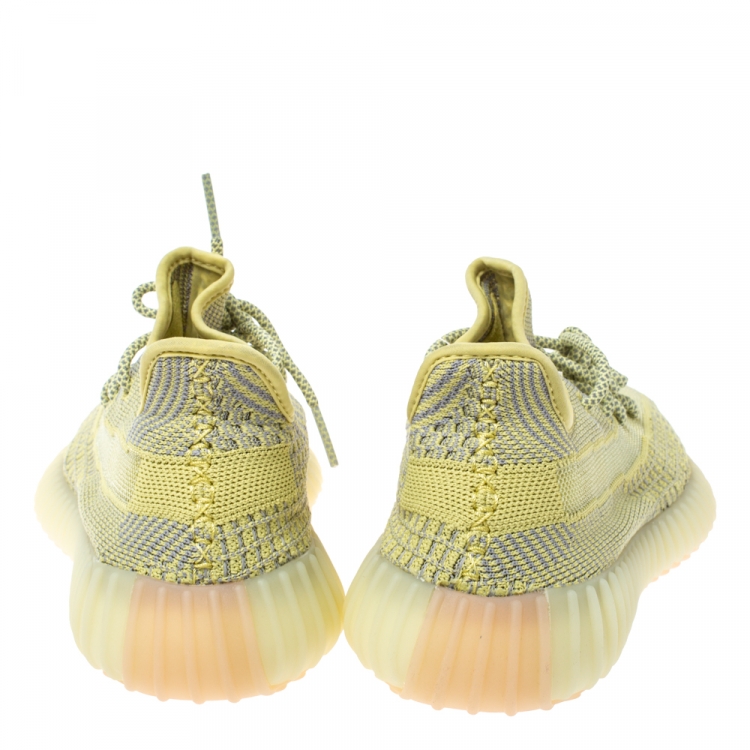 Pre Owned Yeezy x Adidas Yellow Cotton Knit Boost 350 V2 Marsh Sneakers Size 40