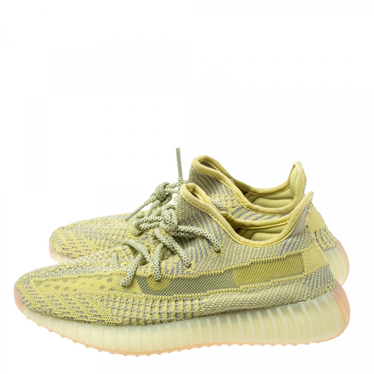 Pre Owned Yeezy x Adidas Yellow Cotton Knit Boost 350 V2 Marsh Sneakers Size 40