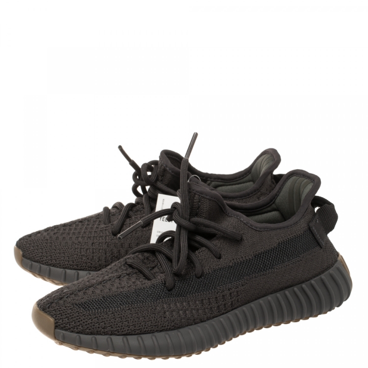 Pre Owned Yeezy x Adidas Dark Grey Cotton Knit Boost 350 V2 Cinder Sneakers Size 37 1/3