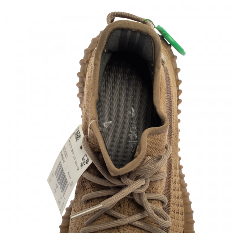 Pre Owned Yeezy x Adidas Brown Cotton Knit and Mesh Boost 350 V2 Earth Sneakers Size 40