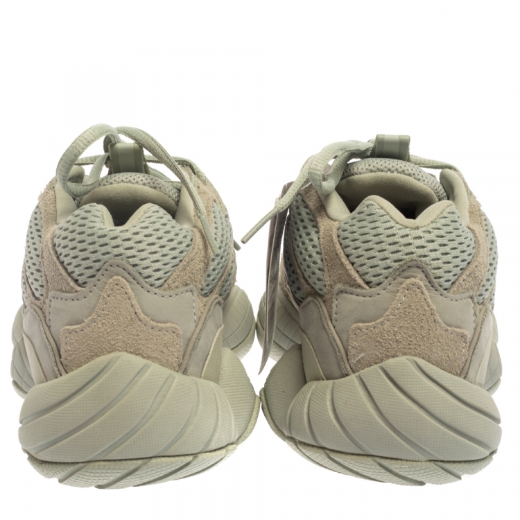 Pre Owned Yeezy x adidas Grey/Green Suede Leather And Mesh 500 Salt Sneakers Size 39 1/3