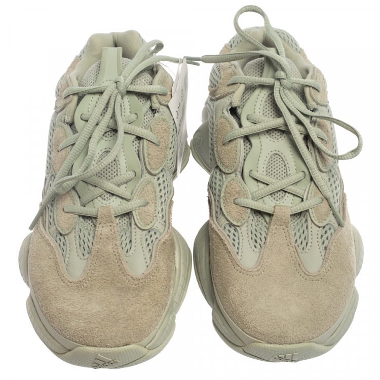 Pre Owned Yeezy x adidas Grey/Green Suede Leather And Mesh 500 Salt Sneakers Size 39 1/3