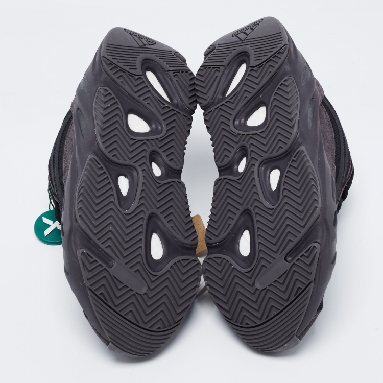 Pre Owned Yeezy x adidas Dark Grey Suede and Fabric Boost 700 Vanta Low Top Sneakers Size 43 1/3