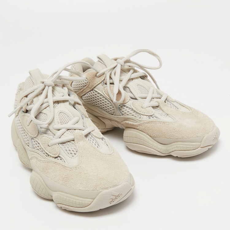 Pre Owned Yeezy x Adidas Off White Mesh and Suede 500 Blush Sneakers Size 39 1/3